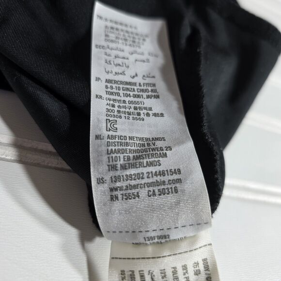 Abercrombie & Fitch Velour Cowl Neck Halter Thong Bodysuit Black size XS - Picture 4 of 7